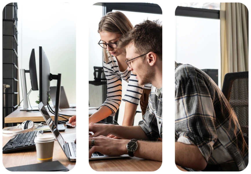 About you hero - office team working on computers