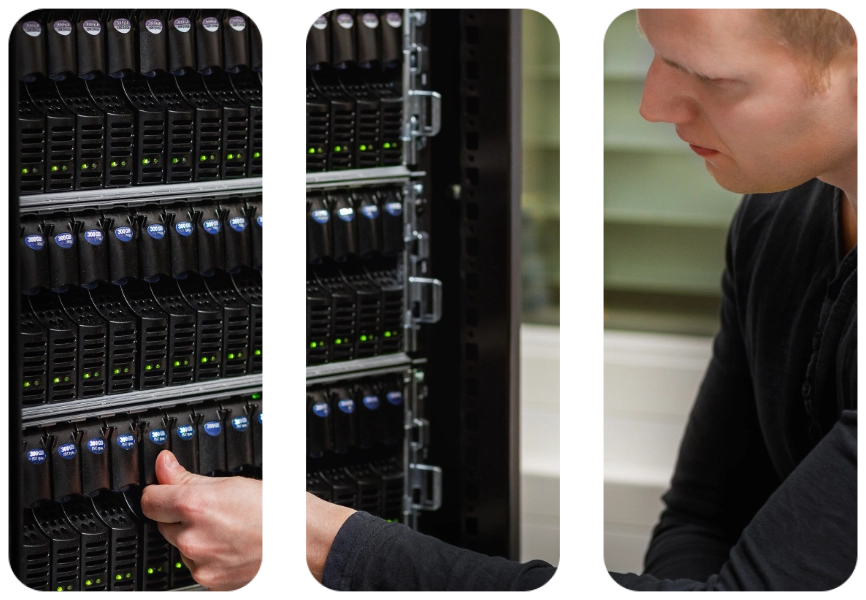 Cloud hero - Gigabit network switch and perfect aligned patch cables in datacenterCloud hero - Gigabit network switch and perfect aligned patch cables in datacenter